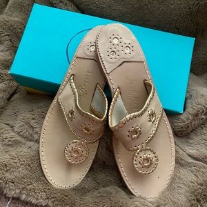 Cream and gold classic Jack Roger Sandals